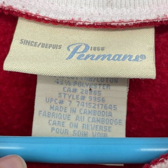 Vintage Penmans Red Crewneck Pullover red snowy Dog embroidered sweatshirt - Picture 3 of 15